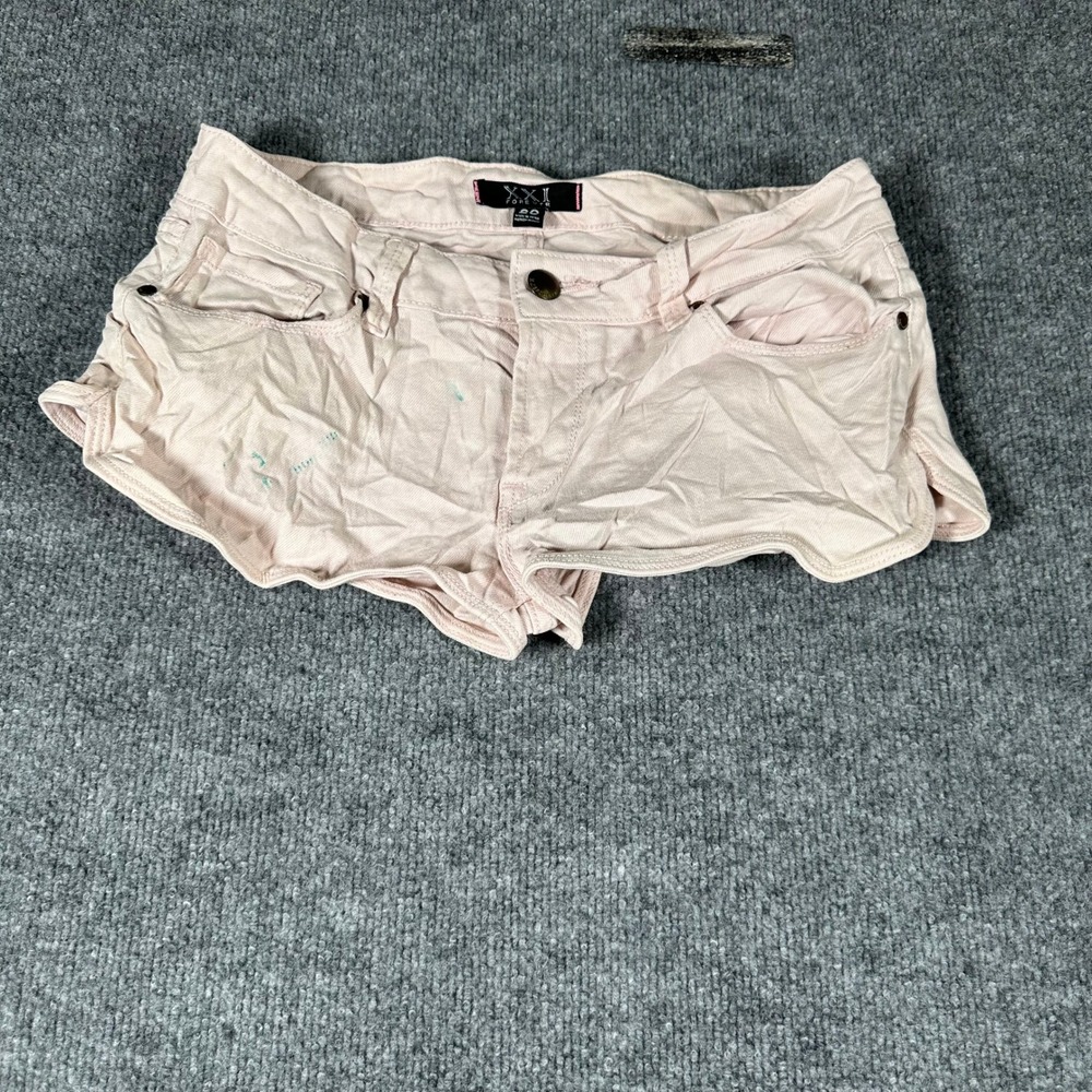 Forever 21 Shorts Womens Size 28 Pink Denim Low Rise Casual Mini Stained